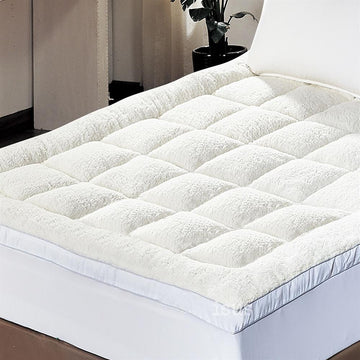 Ramesses 1200GSM Sherpa Winter Super Soft&Warm Fleece Mattress Topper - Ander Home
