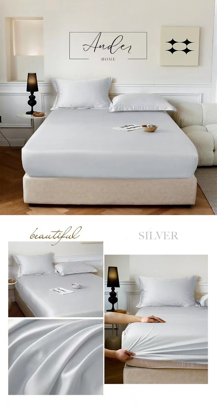 Ramesses Casablanca Premium Silken Touch Satin Fitted Sheet Set And Pillowcase - Ander Home