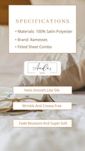 Ramesses Casablanca Premium Silken Touch Satin Fitted Sheet Set And Pillowcase - Ander Home