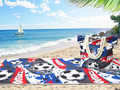 Ramesses Printed Velour Beach Pack/Beach Towel With Tote Bag/Soft And Absorbent - Ander Home