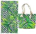 Ramesses Printed Velour Beach Pack/Beach Towel With Tote Bag/Soft And Absorbent - Ander Home