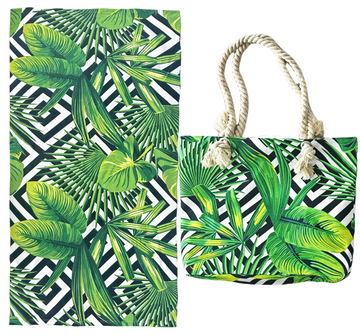 Ramesses Printed Velour Beach Pack/Beach Towel With Tote Bag/Soft And Absorbent - Ander Home