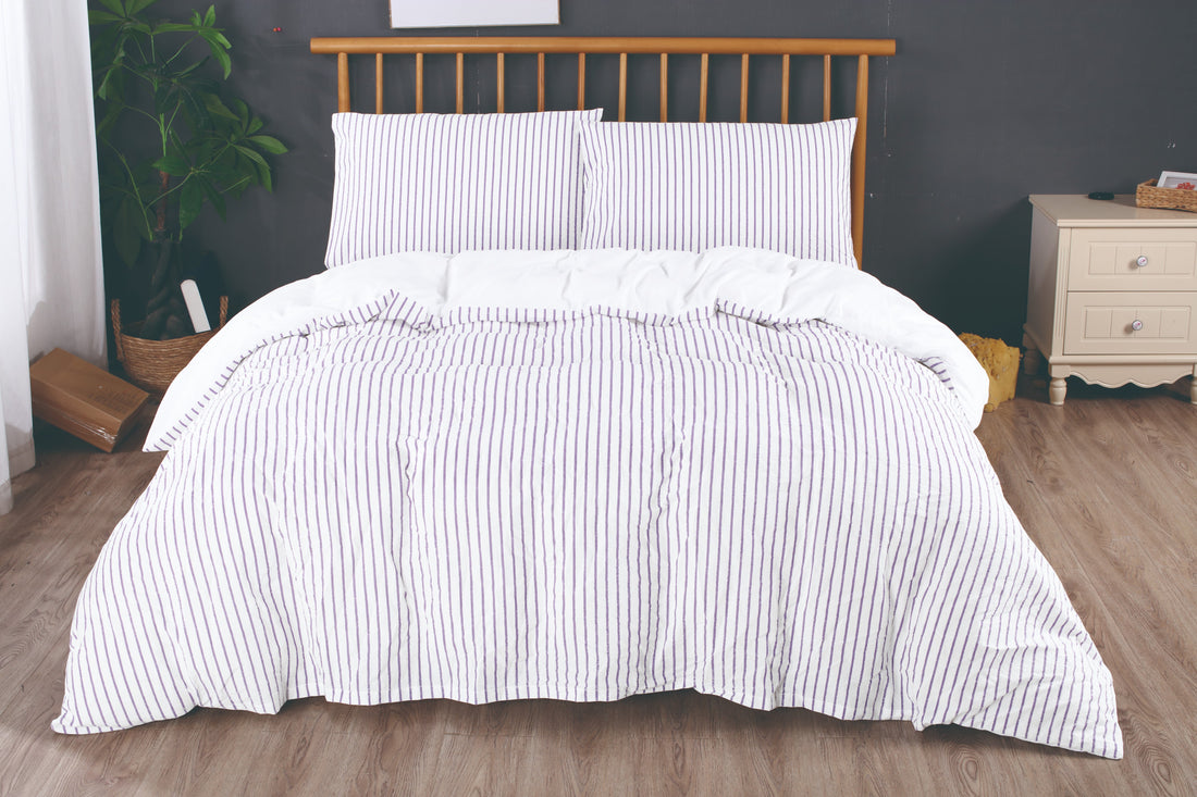 Ramesses Yarn Dyed Stone Wash Cotton Duvet Cover Set - Ander Home