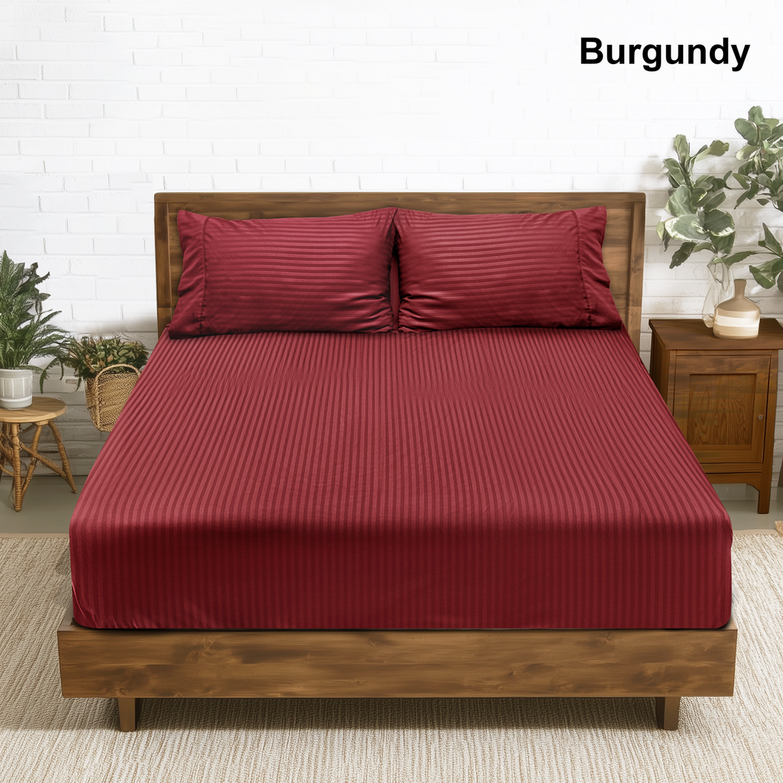 Ramesses Hotel Quality Jacquard Cooling Bamboo Blend Fitted Sheet Set - Ander Home