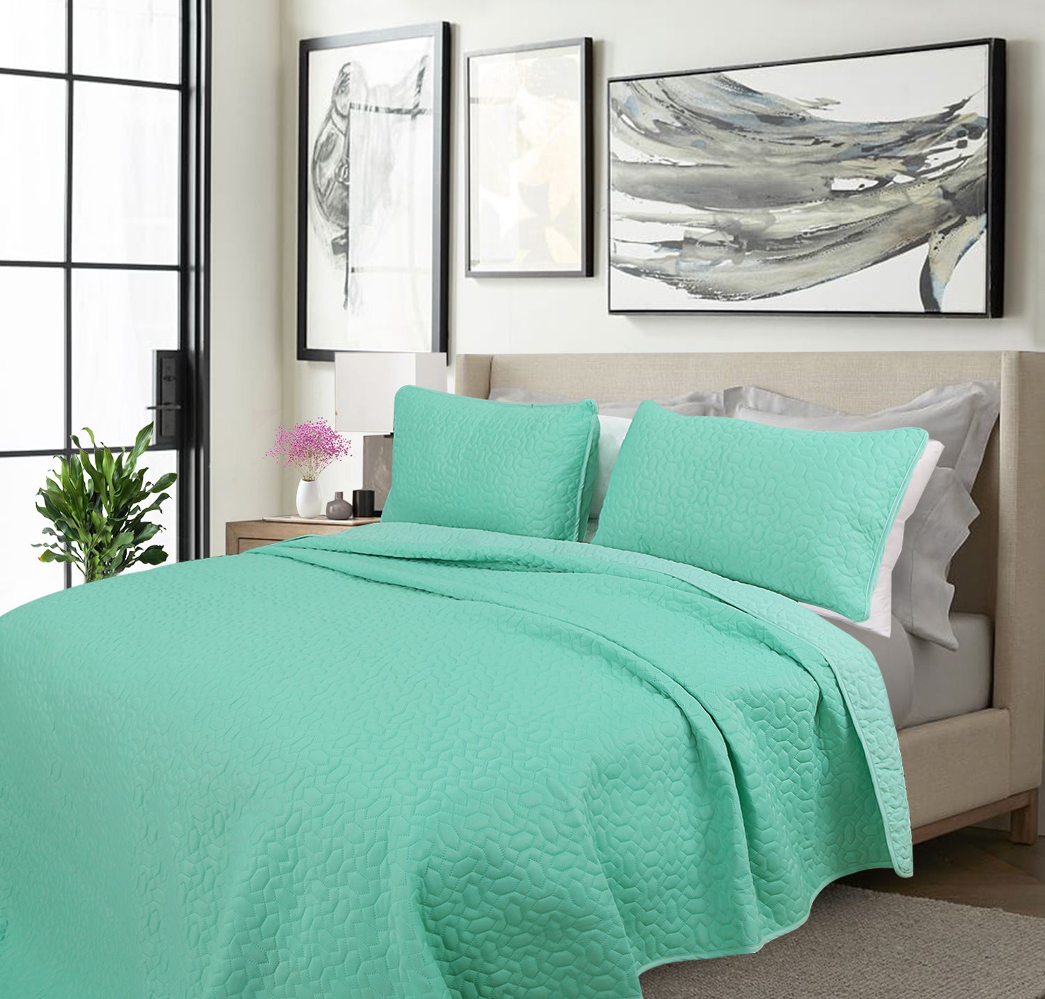 2000TC 3 Piece Cooling Comforter SET/Summer Soft Coverlet Bedding SET - Ander Home
