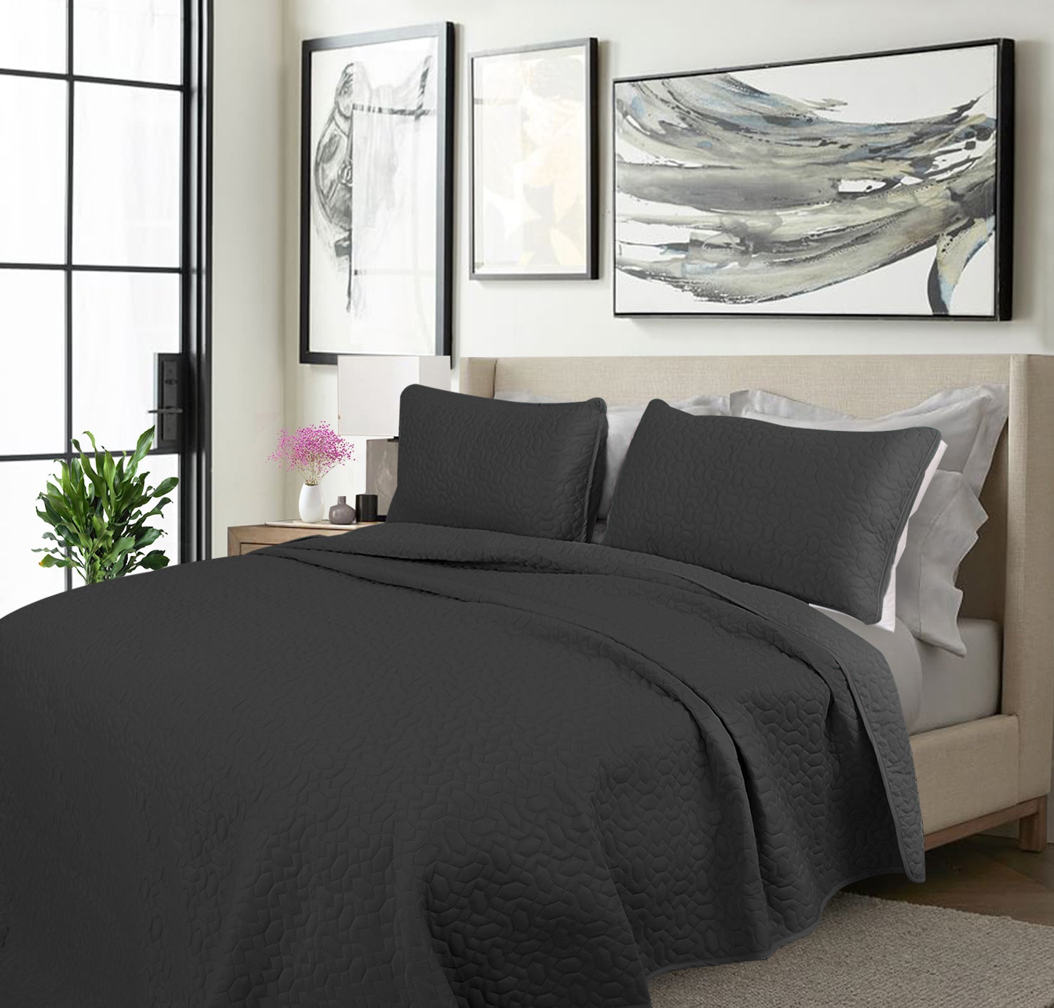 2000TC 3 Piece Cooling Comforter SET/Summer Soft Coverlet Bedding SET - Ander Home