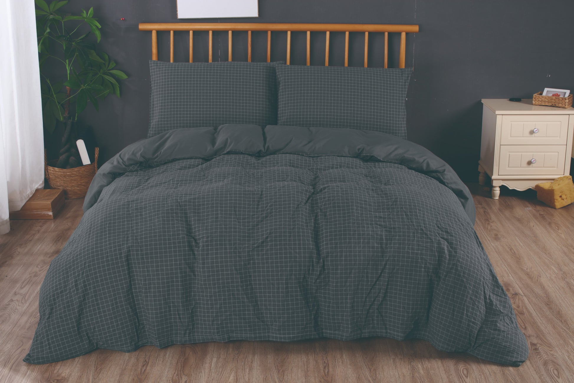 Ramesses Yarn Dyed Stone Wash Cotton Duvet Cover Set - Ander Home