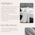 Ramesses 1500TC 100%Egyptian Cotton Sateen FULL Sheet SET/ALL SIZES - Ander Home