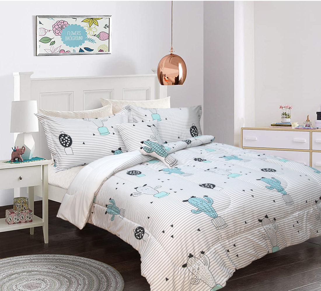RAMESSES All Season Kids Cactus Comforter SET/5Pcs Children Bedding SET//Single/Double - Ander Home
