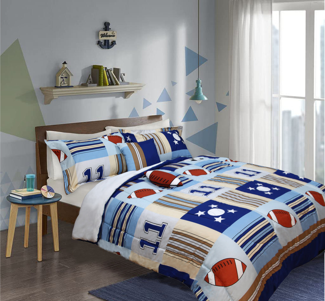 RAMESSES All Season Kids Sports Comforter SET/5Pcs Children Bedding SET//Single/Double - Ander Home