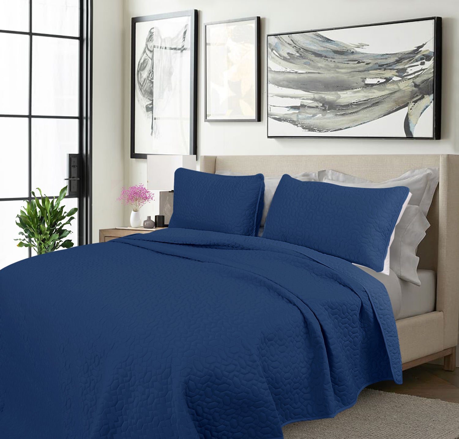 2000TC 3 Piece Cooling Comforter SET/Summer Soft Coverlet Bedding SET - Ander Home