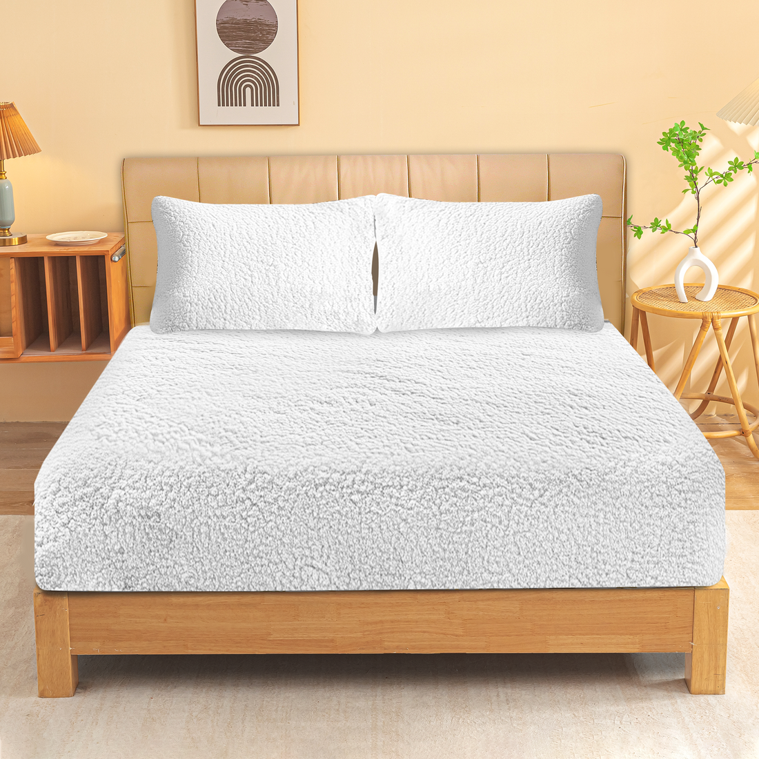 Ramesses Winter Warm Sherpa Fleece Fitted Sheet Combo Set - Ander Home