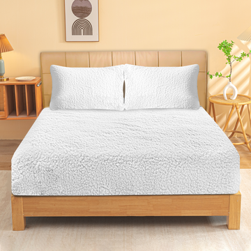 Ramesses Winter Warm Sherpa Fleece Fitted Sheet Combo Set - Ander Home
