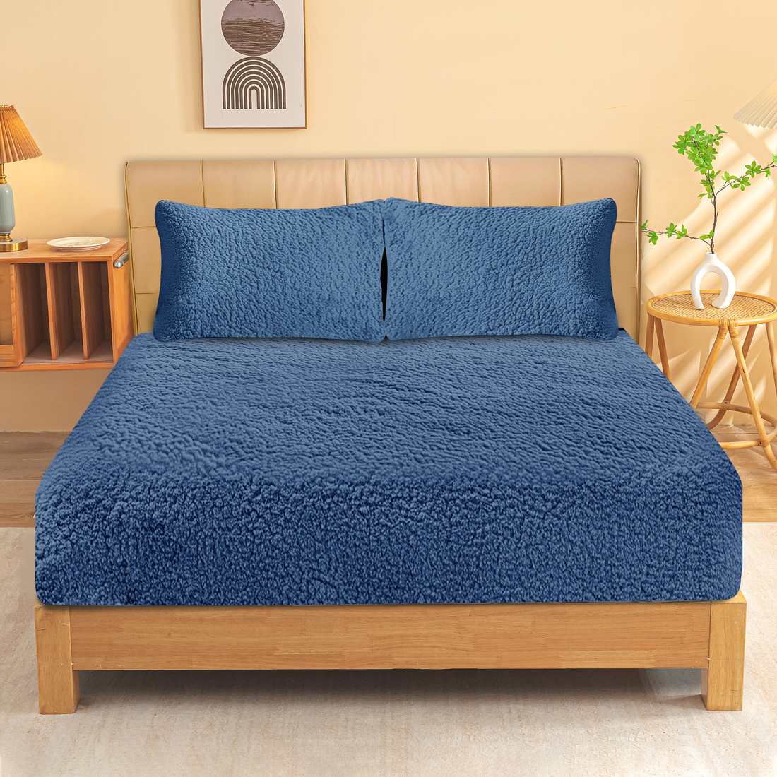 Ramesses Winter Warm Sherpa Fleece Fitted Sheet Combo Set - Ander Home