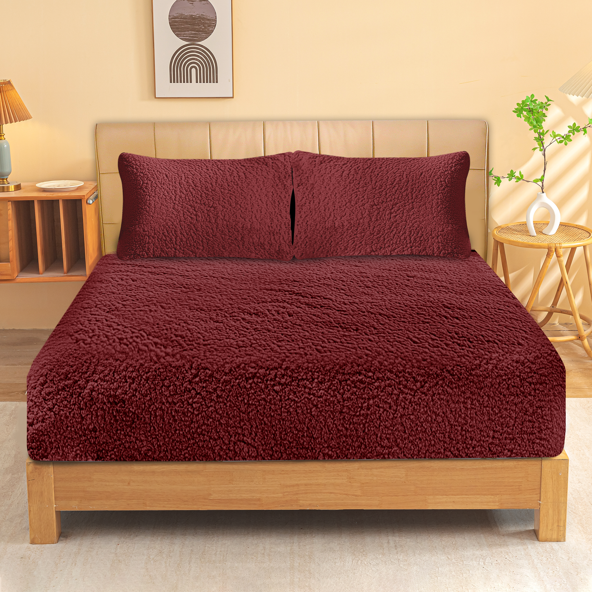 Ramesses Winter Warm Sherpa Fleece Fitted Sheet Combo Set - Ander Home