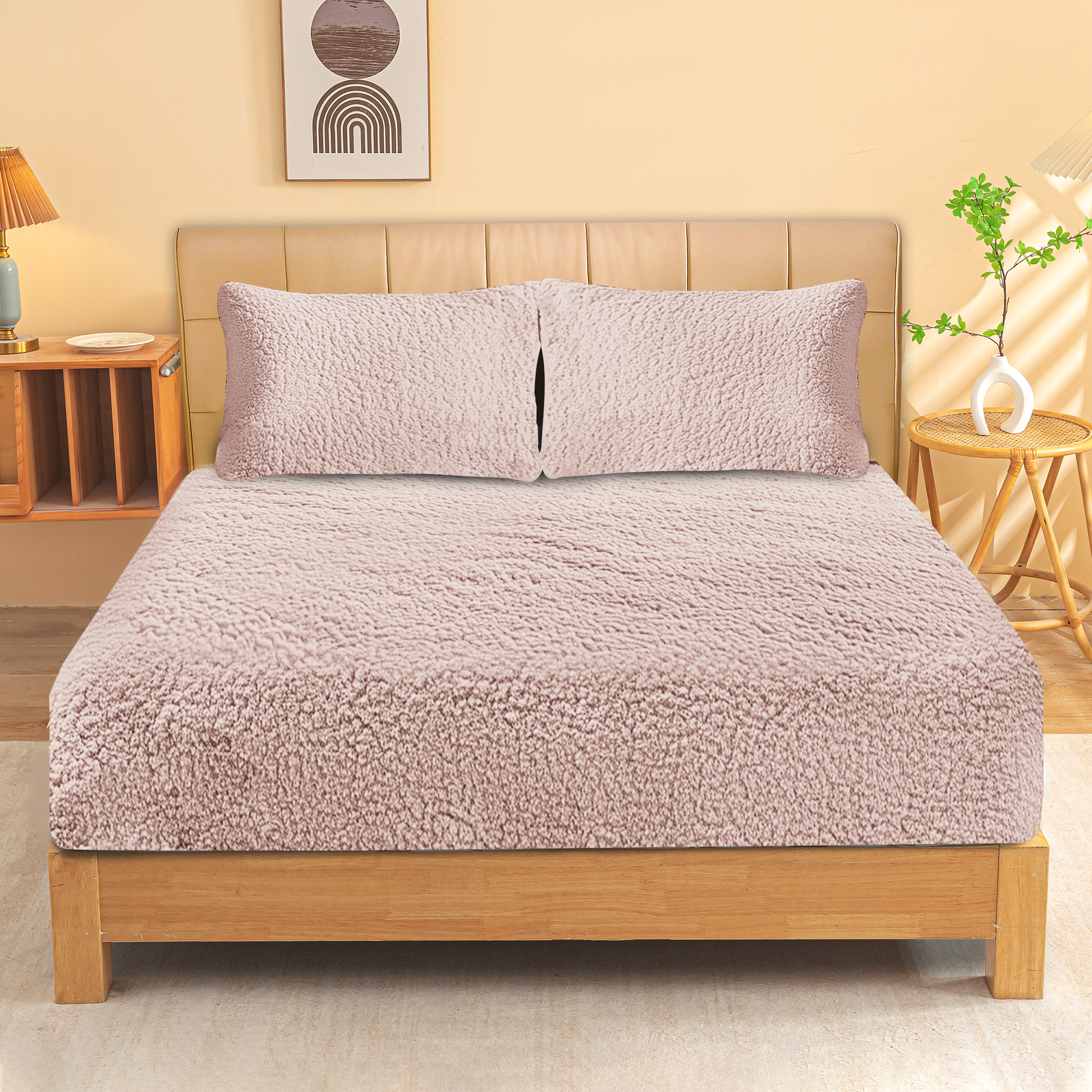 Ramesses Winter Warm Sherpa Fleece Fitted Sheet Combo Set - Ander Home