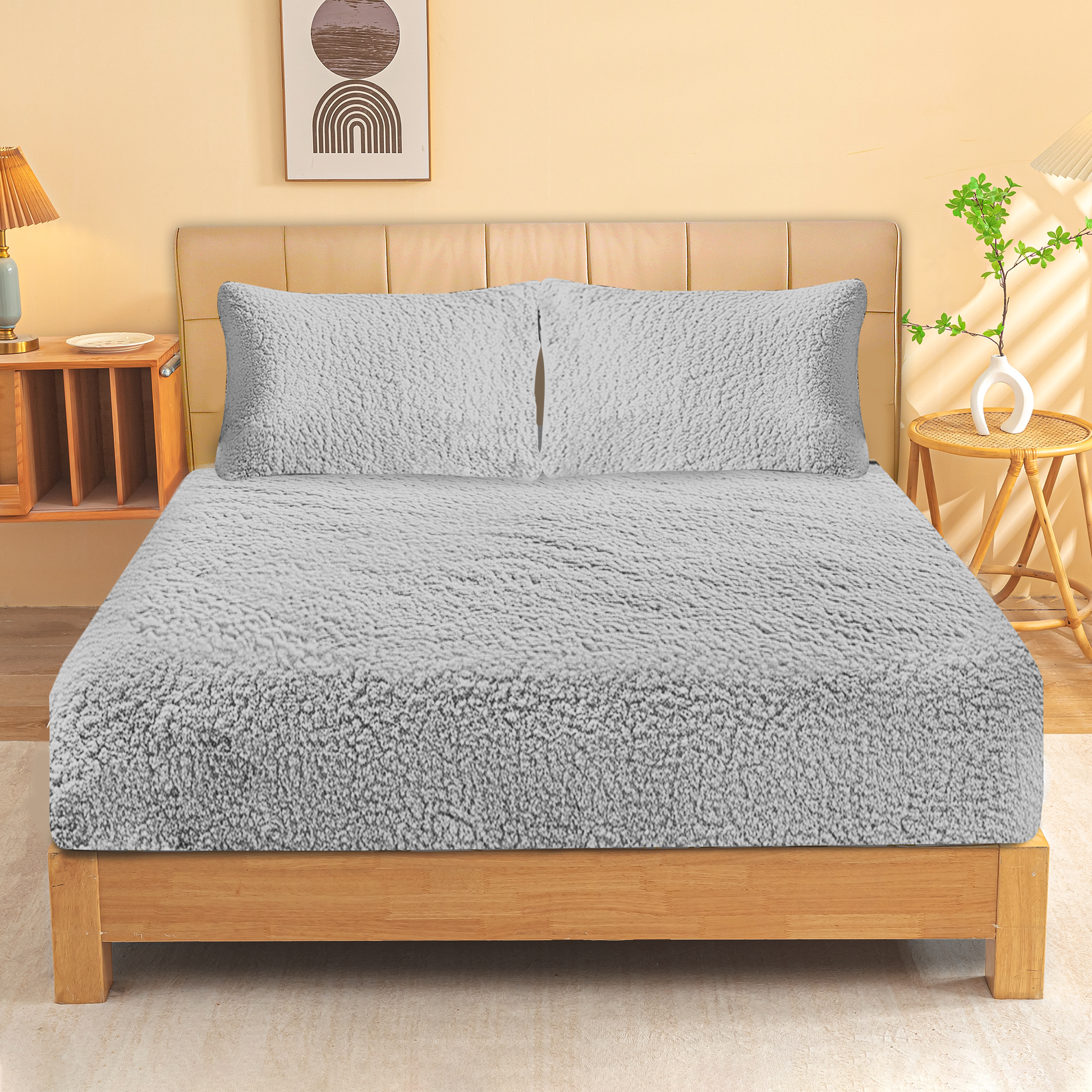 Ramesses Winter Warm Sherpa Fleece Fitted Sheet Combo Set - Ander Home