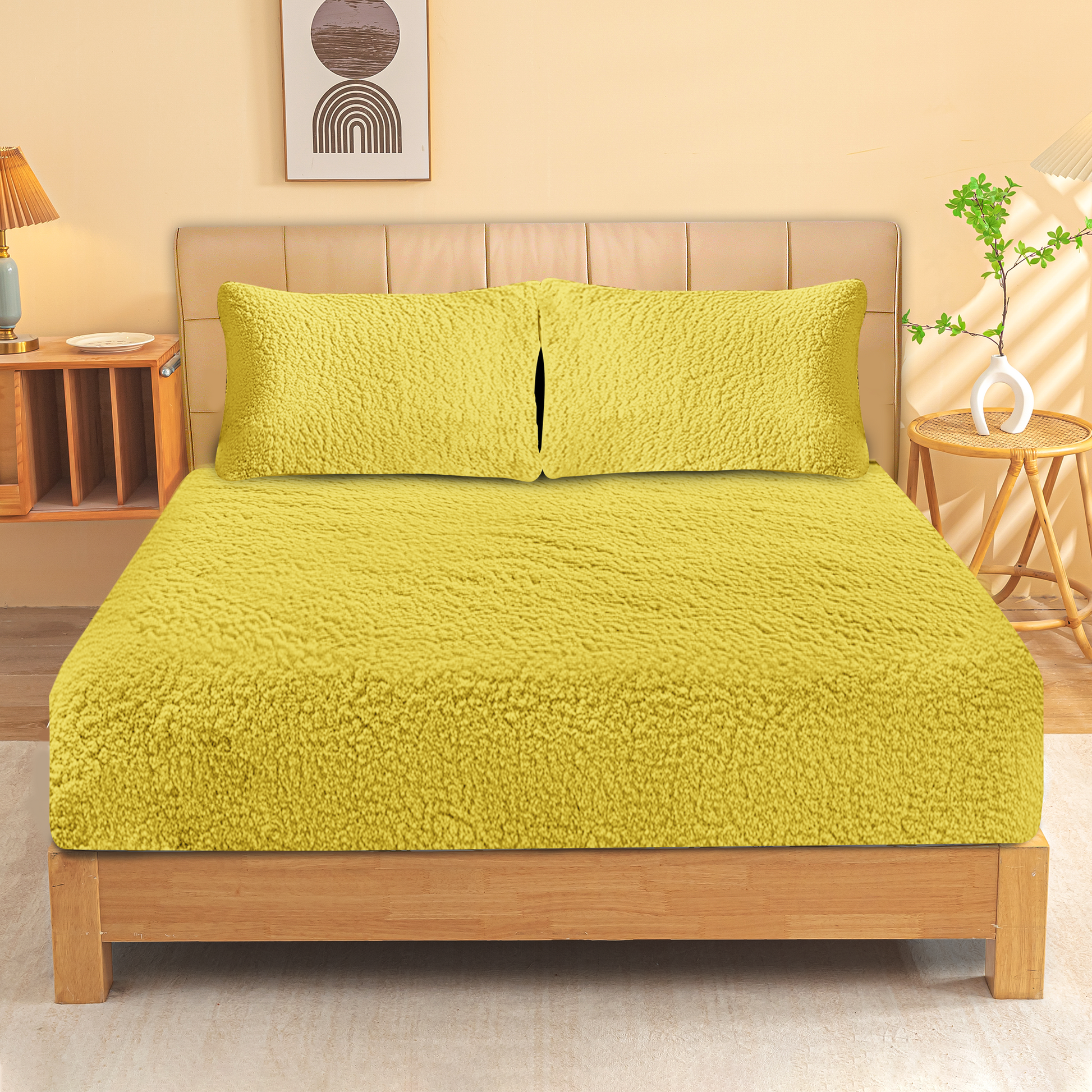 Ramesses Winter Warm Sherpa Fleece Fitted Sheet Combo Set - Ander Home