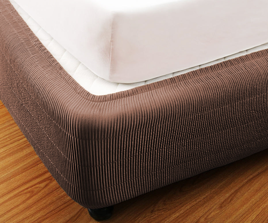 Stretch Bed Valance Polycotton Bed Wrap/Quilted Elastic Fitted Box Spring Cover - Ander Home