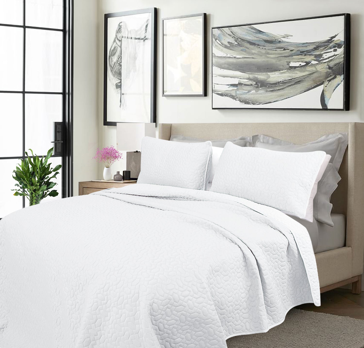 2000TC 3 Piece Cooling Comforter SET/Summer Soft Coverlet Bedding SET - Ander Home