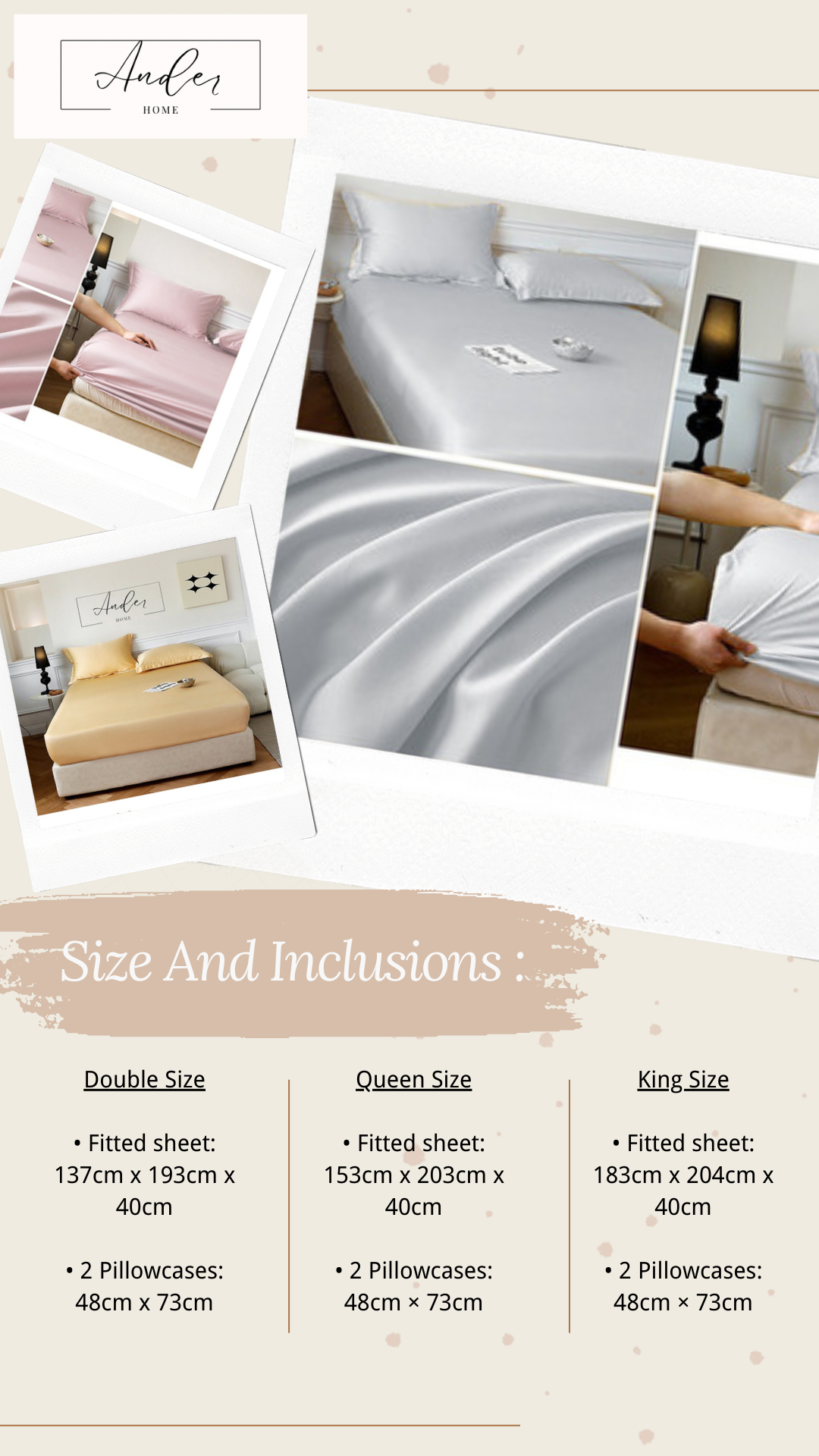 Ramesses Casablanca Premium Silken Touch Satin Fitted Sheet Set And Pillowcase - Ander Home