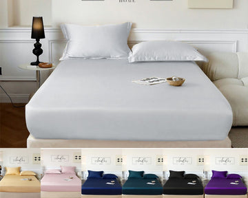 Ramesses Casablanca Premium Silken Touch Satin Fitted Sheet Set And Pillowcase - Ander Home