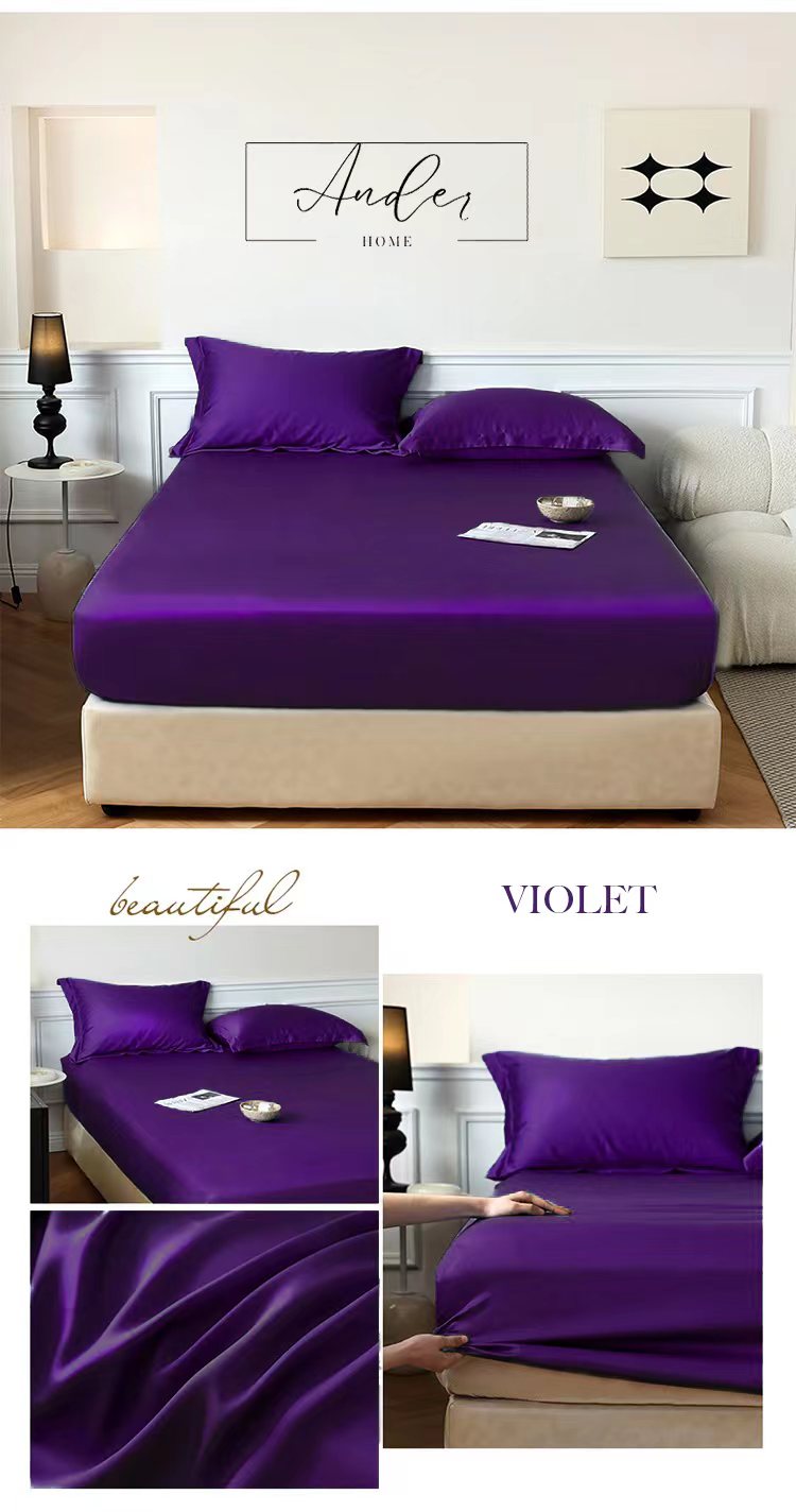 Ramesses Casablanca Premium Silken Touch Satin Fitted Sheet Set And Pillowcase - Ander Home