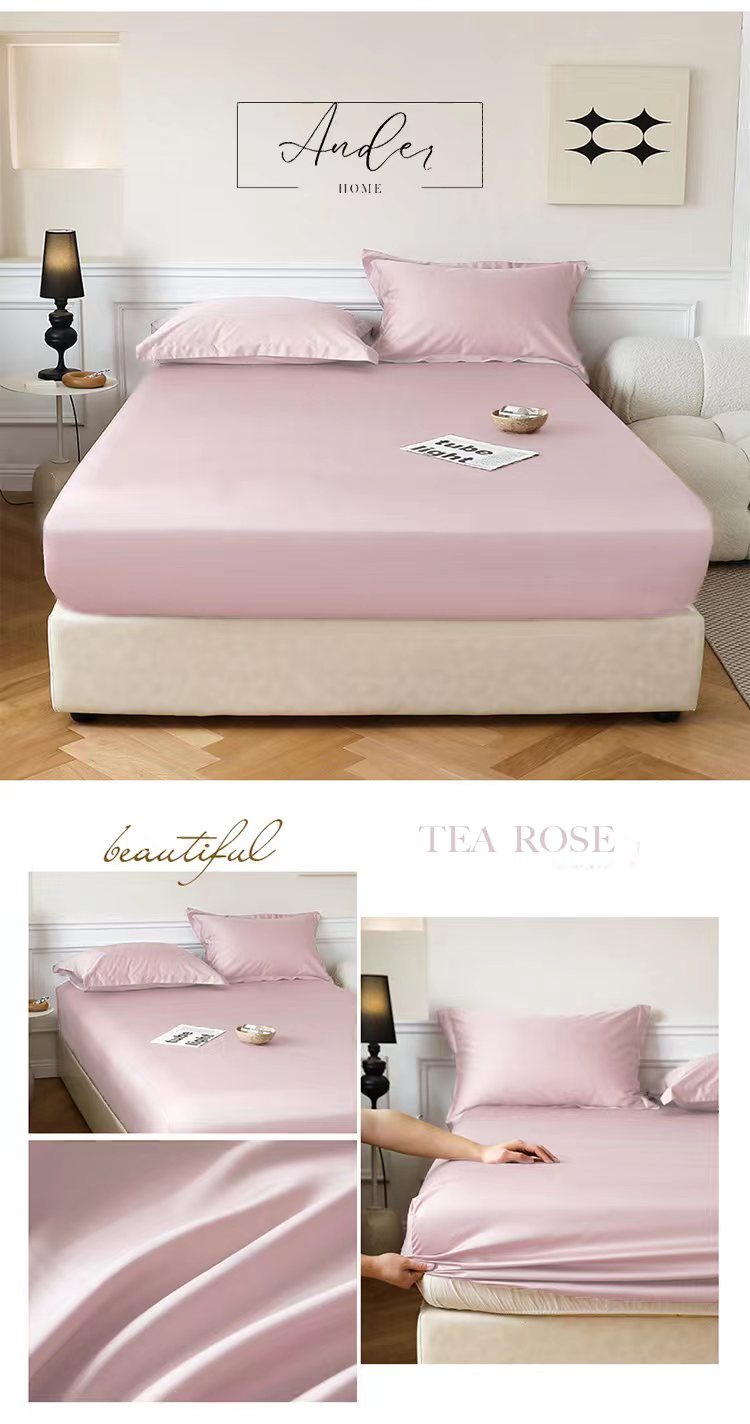 Ramesses Casablanca Premium Silken Touch Satin Fitted Sheet Set And Pillowcase - Ander Home