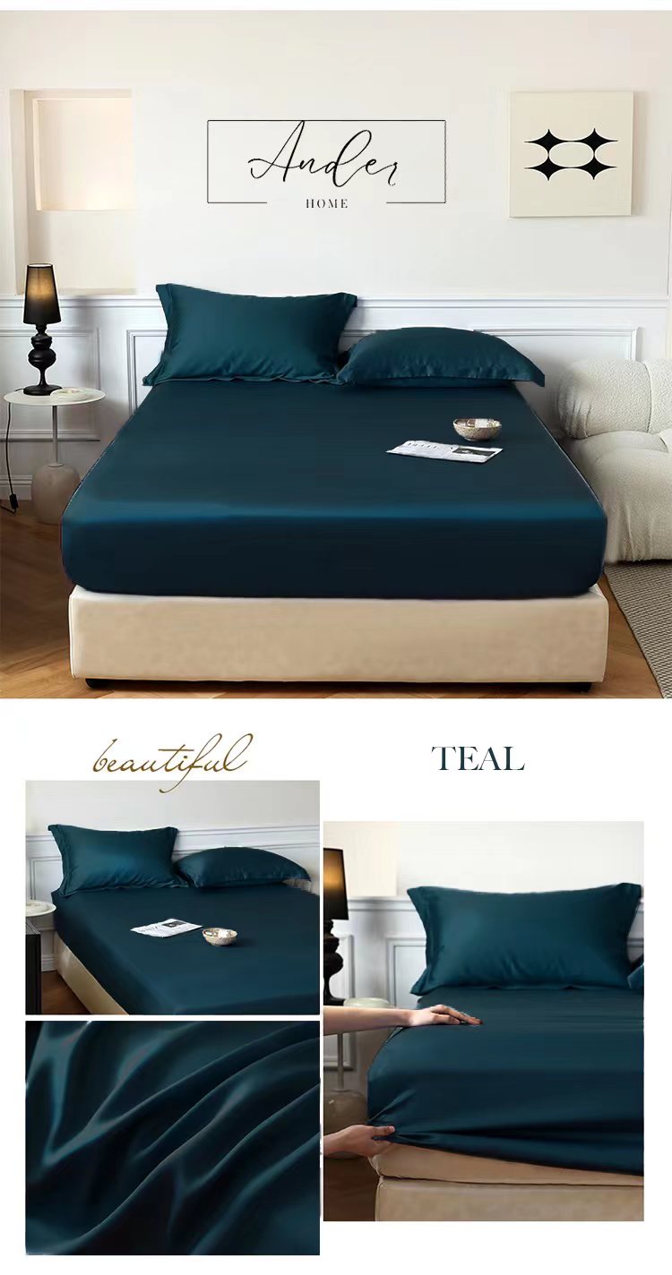 Ramesses Casablanca Premium Silken Touch Satin Fitted Sheet Set And Pillowcase - Ander Home