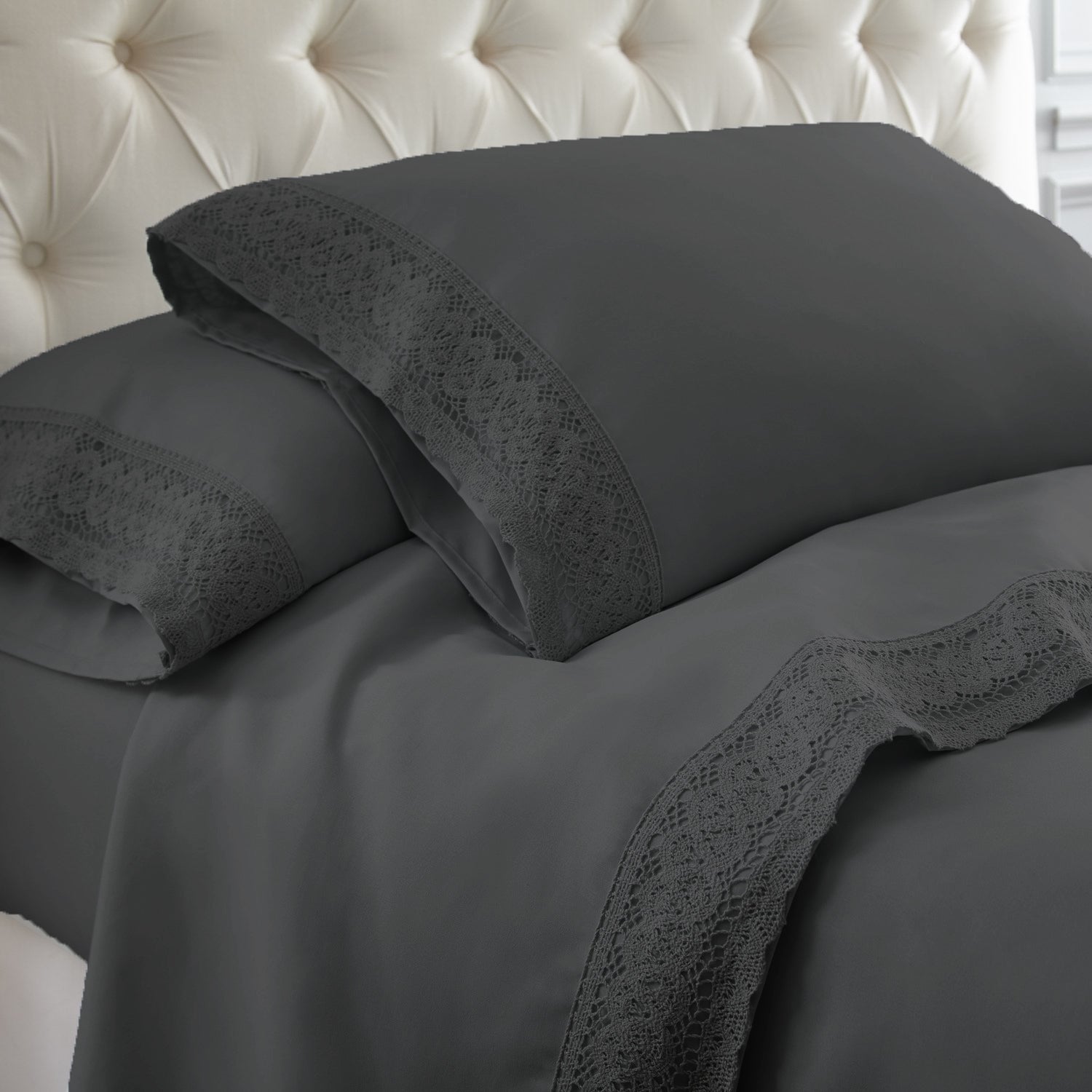 1500TC Crochet Lace Cooling Sheet SET/Ultra Soft/Highly Absorbent - Ander Home